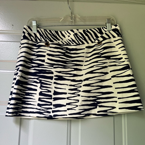 Trina Turk zebra Stripes Cotton Skirt Size 6 - Picture 1 of 9